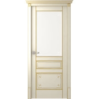Межкомнатная дверь Belwooddoors Эверли 200x70 см (стекло, эмаль, жемчуг/золото/мателюкс 45)