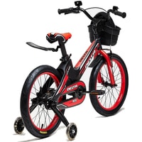 Детский велосипед Delta Prestige 14 2020 (с шлемом, черный/красный)