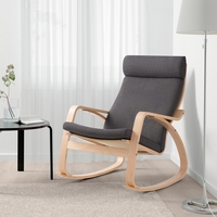 Кресло-качалка Ikea Поэнг (березовый шпон/шифтебу темно-серый) 593.028.21