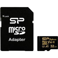 Карта памяти Silicon-Power Superior Golden A1 microSDHC SP032GBSTHDV3V1GSP 32GB