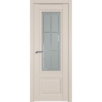 Межкомнатная дверь ProfilDoors 2.103U L 90x200 (санд, стекло гравировка 1)