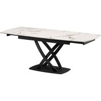 Кухонный стол M-City Foggia 140 KL-99 614M05213 (белый мрамор матовый/итальянская керамика/черный)