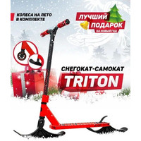 Самокат на лыжах Plank Triton P20-TRI100R+SKI (красный)