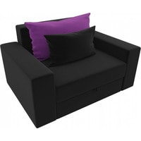 Кресло-кровать Mebelico Мэдисон 14 28891 (микровельвет, черный/фиолетовый/черный)
