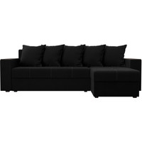 Угловой диван Лига диванов Дубай лайт правый 114170 (микровельвет черный)