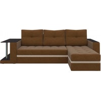 Угловой диван Craftmebel Атланта М угловой (боннель, правый, коричневая рогожка)