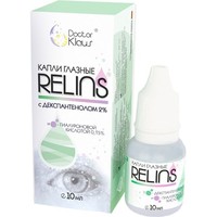 Препараты для лечения заболеваний глаз и ушей Doctor Klaus Relins с декспантенолом 2 % и гиалуроновой кислотой 0.15 % 10 мл