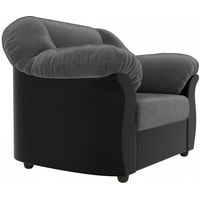 Интерьерное кресло Лига диванов Карнелла 105828 (велюр, серый/экокожа, черный)