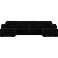 П-образный диван Лига диванов Бостон 109507 (микровельвет, черный)