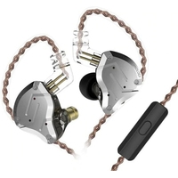 Наушники KZ Acoustics ZS10 Pro (с микрофоном, серебристый/черный)