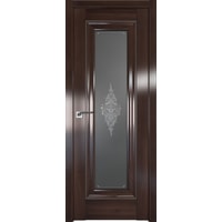 Межкомнатная дверь ProfilDoors 24X 80x200 (орех сиена серебро/стекло кристалл графит)