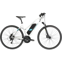 Электровелосипед Kross Evado Hybrid 1.0 DM 2023 KREH1Z28X17W006308 (белый/бирюзовый)