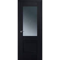 Межкомнатная дверь ProfilDoors Классика 2U L 70x200 (черный/графит с прозрачным фьюзингом)