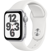 Умные часы Apple Watch SE 40 мм (алюминий серебристый/белый спортивный) в Пинске