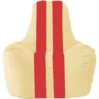 Кресло-мешок Flagman Спортинг С1.1-145 (светло-бежевый/красный)