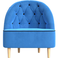 Интерьерное кресло Mebelico Амиса 306 110040 (велюр голубой/кант черный)