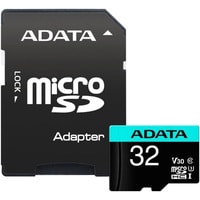 Карта памяти ADATA Premier Pro AUSDH32GUI3V30SA2-RA1 microSDHC 32GB (с адаптером)