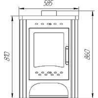 Свободностоящая печь-камин ЭкоКамин Бавария с плитой и теплообменником (ПКП 007)