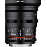 Объектив Samyang 20mm T1.9 ED AS UMC для Canon EF