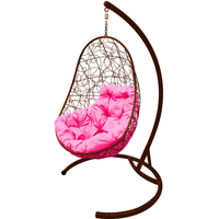 Подвесное кресло M-Group Овал 11140208 (коричневый ротанг/розовая подушка)
