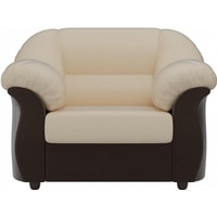 Интерьерное кресло Лига диванов Карнелла 105848 (экокожа, бежевый/коричневый)