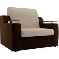 Кресло-кровать Лига диванов Сенатор 100690 60 см (бежевый/коричневый)