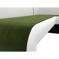 Угловой диван Лига диванов Кармен правый 107007 (микровельвет зеленый/экокожа белый)