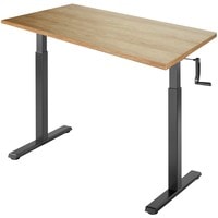 Стол для работы стоя ErgoSmart Manual Desk Compact 1360x800x36 мм (дуб натуральный/черный)