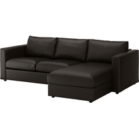 Угловой диван Ikea Вимле 592.069.90 с козеткой (фарста черный)