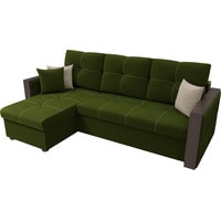 Угловой диван Лига диванов Валенсия 29085 (левый, микровельвет, зеленый)