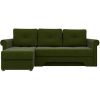 Угловой диван Лига диванов Леон 27978 (левый, микровельвет, зеленый)