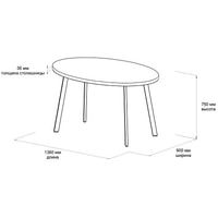 Кухонный стол Домус Леон 2 (бетон серый/черный)