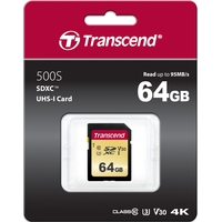 Карта памяти Transcend SDXC 500S 64GB