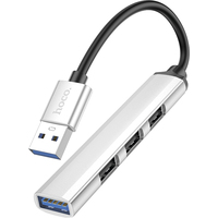 USB-хаб  Hoco HB26 (серебристый)