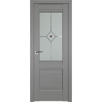 Межкомнатная дверь ProfilDoors Классика 2U L 70x200 (грей/матовое с коричневым фьюзингом)