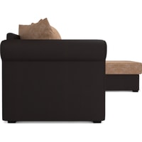 Угловой диван Мебель-АРС Рейн угловой (микровелюр/экокожа, кордрой/коричневый)