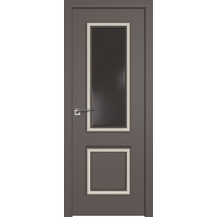 Межкомнатная дверь ProfilDoors 63SMK (какао матовый, кожа toscana темная, белая патина)