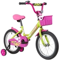 Детский велосипед Novatrack Twist New 16 2020 161TWIST.GNP20 (зеленый/розовый)