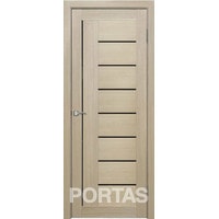 Межкомнатная дверь Portas S29 80x200 (лиственница крем, стекло lacobel черный лак)