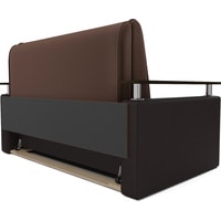 Диван Мебель-АРС Шарм 140 см (экокожа/микровелюр, темно-коричневый/коричневый)