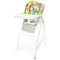 Высокий стульчик ForKiddy Podium Toys 0+ (два чехла +х/б вкладыш, бежевый, дуга зоопарк)