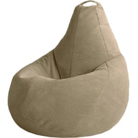 Кресло-мешок Мама рада! с двойным чехлом (велюр плюш, XL, кэмэл, smart balls)