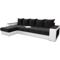 Угловой диван Mebelico Дубай 59646 (левый, черный/белый)