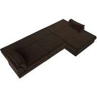 Угловой диван Mebelico Пекин Long 115436 (правый, микровельвет, коричневый)
