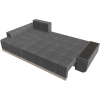 Угловой диван Лига диванов Чикаго левый 110778L (рогожка серый/подушки бежевые)