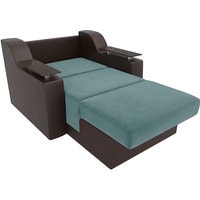Кресло-кровать Mebelico Сенатор 105466 80 см (бирюзовый/коричневый)