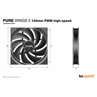 Вентилятор для корпуса be quiet! Pure Wings 3 140mm PWM high-speed BL109