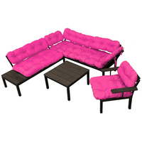 Набор садовой мебели M-Group Дачный 12180608 (розовая подушка)