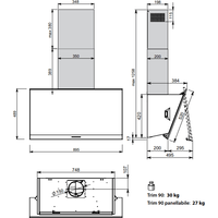Кухонная вытяжка Falmec Trim Design 90 800 м3/ч (черный)