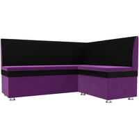 Угловой диван Лига диванов Уют правый 109622 (микровельвет, фиолетовый/черный)